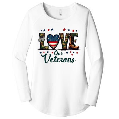 Love Our Veterans Day Proud Military Women's Perfect Tri Tunic Long Sleeve Shirt