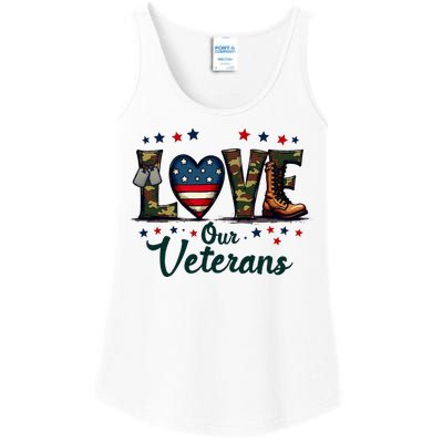 Love Our Veterans Day Proud Military Ladies Essential Tank