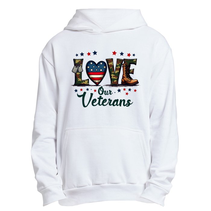 Love Our Veterans Day Proud Military Urban Pullover Hoodie