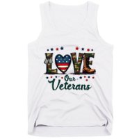 Love Our Veterans Day Proud Military Tank Top