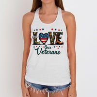 Love Our Veterans Day Proud Military Women's Knotted Racerback Tank