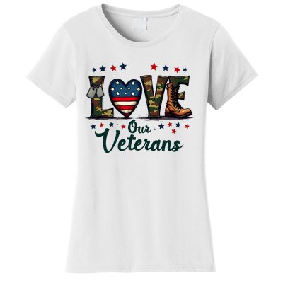 Love Our Veterans Day Proud Military Women's T-Shirt