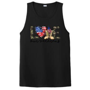 Love Our Veterans Us Military Veterans Day Great Gift PosiCharge Competitor Tank