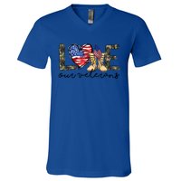 Love Our Veterans Us Military Veterans Day Great Gift V-Neck T-Shirt