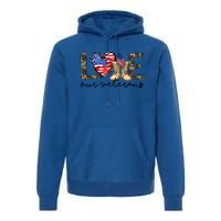 Love Our Veterans Us Military Veterans Day Great Gift Premium Hoodie