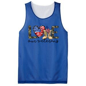 Love Our Veterans Us Military Veterans Day Great Gift Mesh Reversible Basketball Jersey Tank