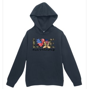 Love Our Veterans Us Military Veterans Day Great Gift Urban Pullover Hoodie