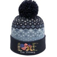 Love Our Veterans Day Proud Military American Flag The Baniff Cuffed Pom Beanie