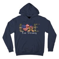 Love Our Veterans Day Proud Military American Flag Hoodie