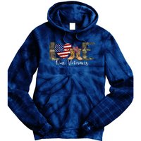 Love Our Veterans Day Proud Military American Flag Tie Dye Hoodie