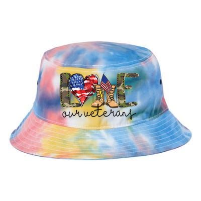 Love Our Veterans Tie Dye Newport Bucket Hat