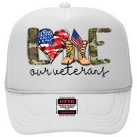 Love Our Veterans High Crown Mesh Back Trucker Hat