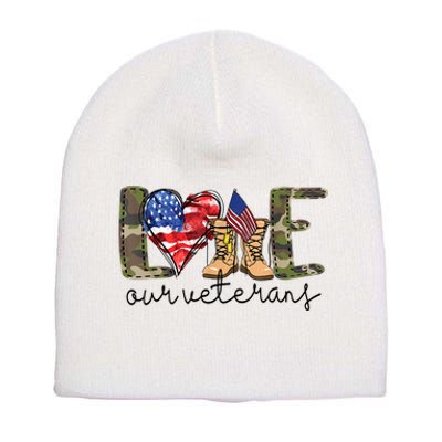 Love Our Veterans Short Acrylic Beanie