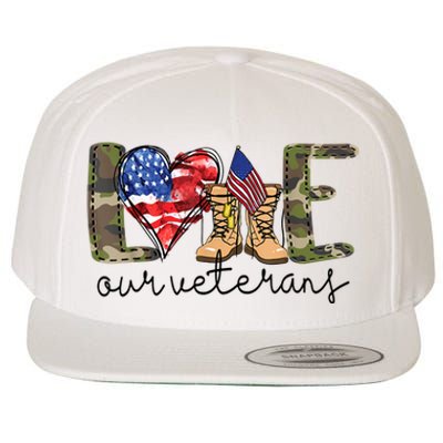 Love Our Veterans Wool Snapback Cap