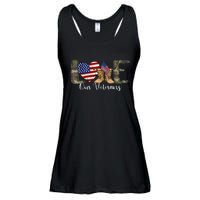 Love Our Veterans Day Proud Military American Flag Ladies Essential Flowy Tank