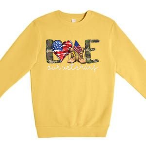 Love Our Veterans Us Military Gifts Veterans Day Premium Crewneck Sweatshirt