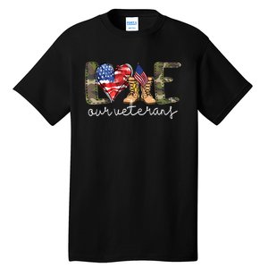 Love Our Veterans Us Military Gifts Veterans Day Tall T-Shirt