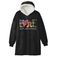 Love Our Veterans Us Military Gifts Veterans Day Hooded Wearable Blanket