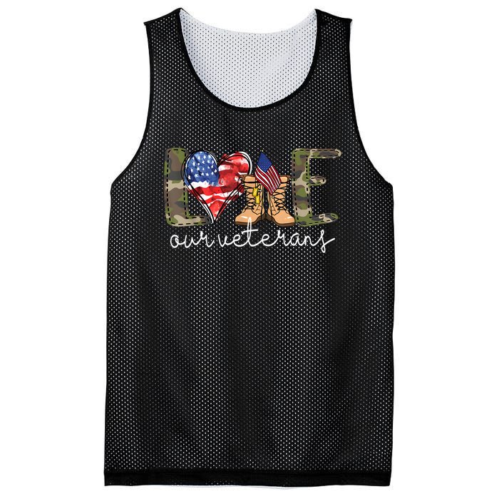 Love Our Veterans Us Military Gifts Veterans Day Mesh Reversible Basketball Jersey Tank