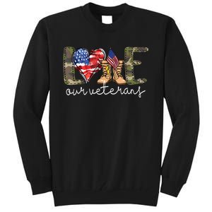 Love Our Veterans Us Military Gifts Veterans Day Tall Sweatshirt