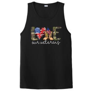 Love Our Veterans Us Military Gifts Veterans Day PosiCharge Competitor Tank