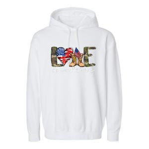 Love Our Veterans Us Military Gifts Veterans Day Garment-Dyed Fleece Hoodie