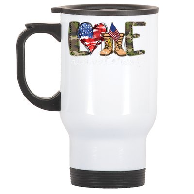 Love Our Veterans Us Military Gifts Veterans Day Stainless Steel Travel Mug