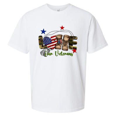 Love Our Veterans Day Proud Military American Flag Sueded Cloud Jersey T-Shirt