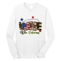 Love Our Veterans Day Proud Military American Flag Long Sleeve Shirt