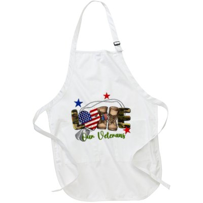 Love Our Veterans Day Proud Military American Flag Apron