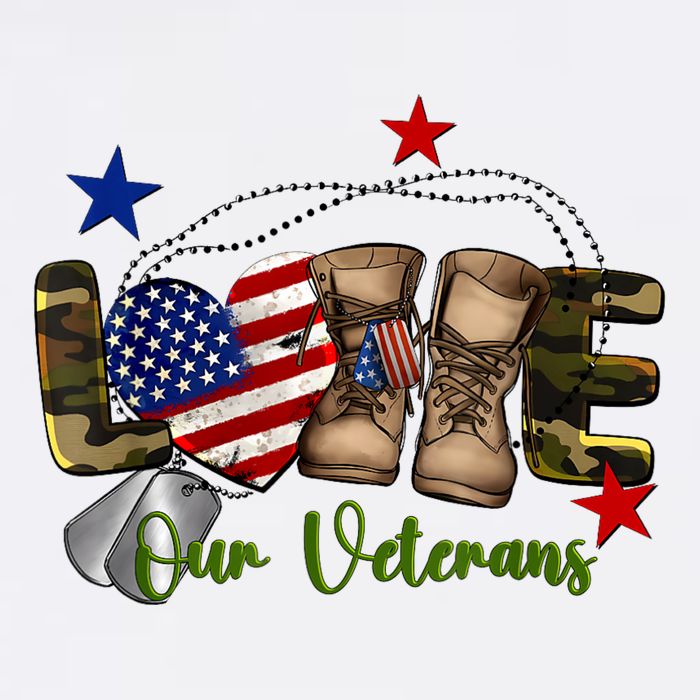 Love Our Veterans Day Proud Military American Flag Bucket Hat