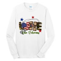 Love Our Veterans Day Proud Military American Flag Tall Long Sleeve T-Shirt