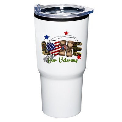 Love Our Veterans Day Proud Military American Flag Tumbler