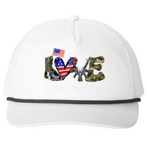 Love Our Veterans US Military Gifts Veterans Days Wo Snapback Five-Panel Rope Hat