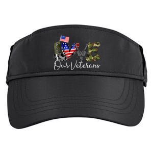 Love Our Veterans US Military Gifts Veterans Days Wo Adult Drive Performance Visor