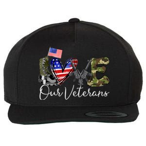 Love Our Veterans US Military Gifts Veterans Days Wo Wool Snapback Cap