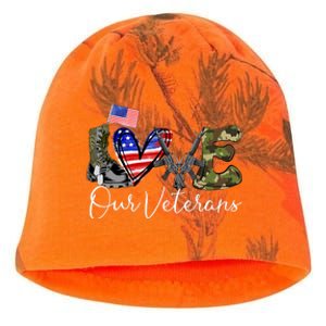 Love Our Veterans US Military Gifts Veterans Days Wo Kati - Camo Knit Beanie