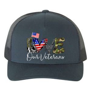 Love Our Veterans US Military Gifts Veterans Days Wo Yupoong Adult 5-Panel Trucker Hat