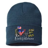 Love Our Veterans US Military Gifts Veterans Days Wo Sustainable Knit Beanie