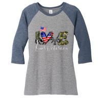 Love Our Veterans US Military Gifts Veterans Days Wo Women's Tri-Blend 3/4-Sleeve Raglan Shirt