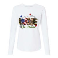 Love Our Veterans Day Proud Military American Flag Womens Cotton Relaxed Long Sleeve T-Shirt