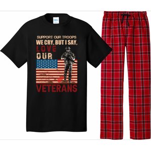 Love Our Veterans Retired Soldier U S Flag Gift Pajama Set