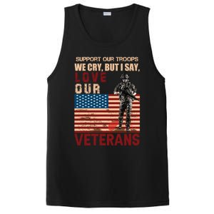 Love Our Veterans Retired Soldier U S Flag Gift PosiCharge Competitor Tank