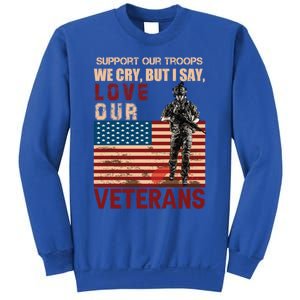 Love Our Veterans Retired Soldier U S Flag Gift Sweatshirt