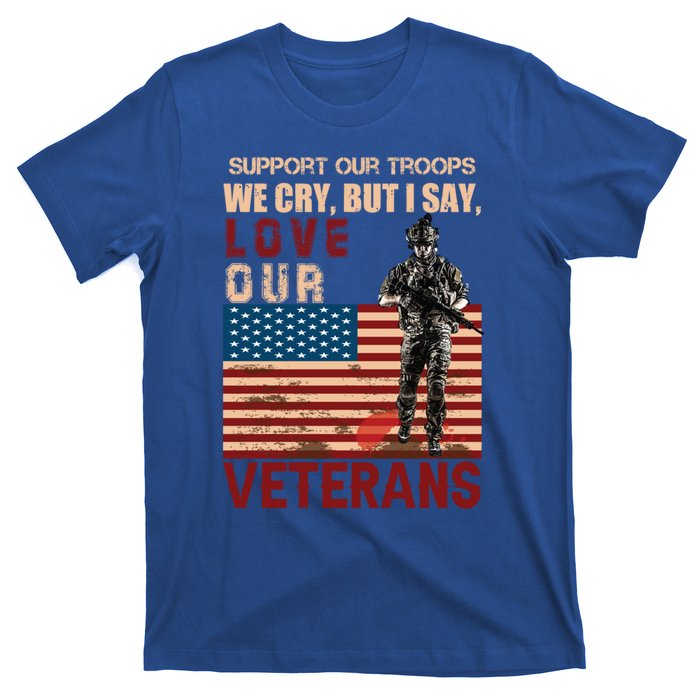 Love Our Veterans Retired Soldier U S Flag Gift T-Shirt