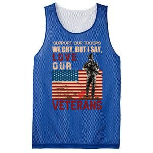 Love Our Veterans Retired Soldier U S Flag Gift Mesh Reversible Basketball Jersey Tank