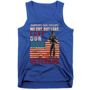 Love Our Veterans Retired Soldier U S Flag Gift Tank Top