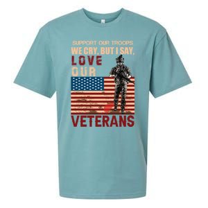 Love Our Veterans Retired Soldier U S Flag Gift Sueded Cloud Jersey T-Shirt