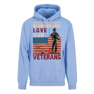 Love Our Veterans Retired Soldier U S Flag Gift Unisex Surf Hoodie