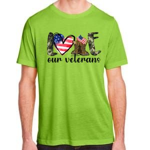 Love Our Veterans Gift American Flag Veterans Day Military Gift Adult ChromaSoft Performance T-Shirt